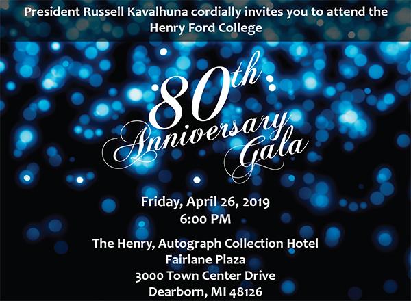 80th anniversary gala graphic -- white text on dark background
