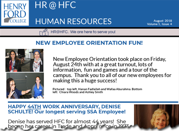 Screenshot of top of NL newsletter with logo and introductory stories