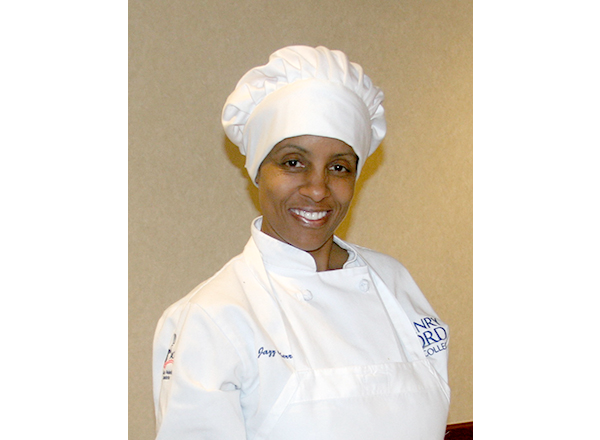 Culinary student in chef uniform