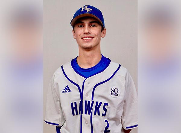 Photo of Jacob Hanoian in his HFC baseball uniform