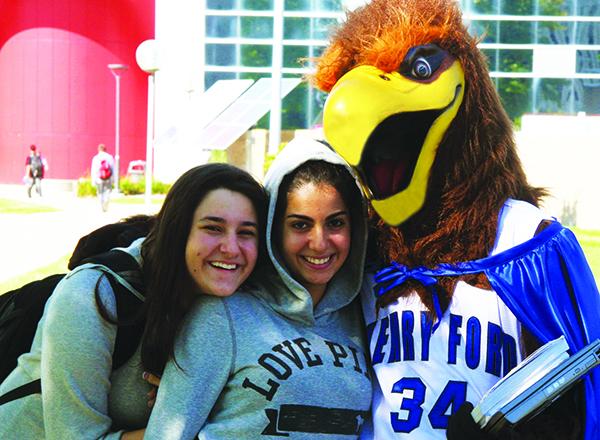 The Hawkster with HFC students