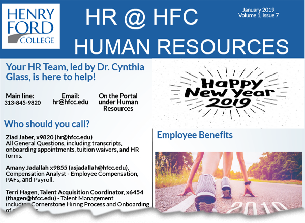 Screenshot of HR newsletter