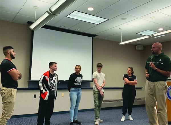 Students listening to Anthony Ianni’s anti-bullying awareness presentation