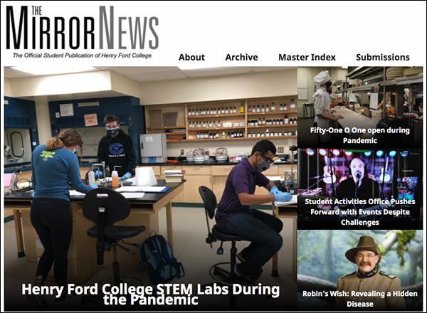 Screenshot of Mirror News homepage