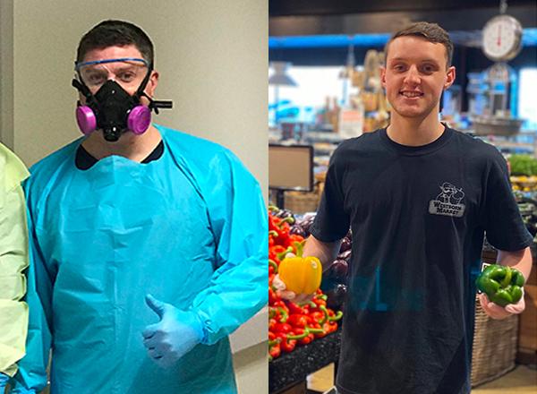 HFC alumnus David Shunkwiler and current student Christopher Shunkwiler working on the frontlines during the COVID-19 pandemic.