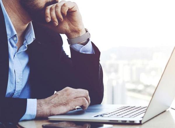man working at a computer