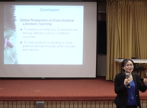 Dr. Zhang presenting her lecture.