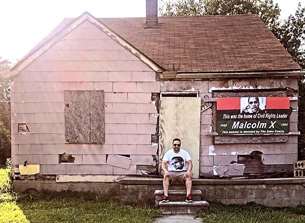 Dr. Tareq A. Ramadan at Malcom X's house in Inkster, Michigan.
