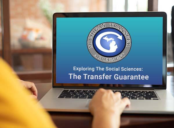 Computer screen with the Michigan Transfer Agreement on the screen.