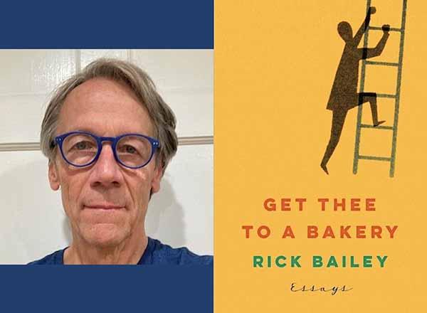 Split photo of Bailey and his book's cover image. 