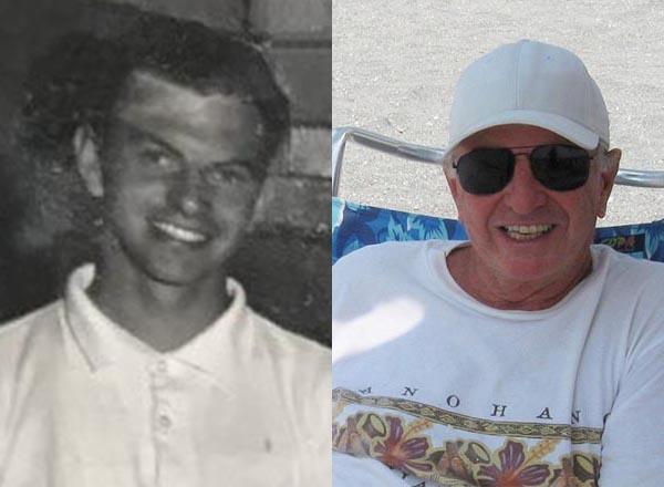 A headshot of William Bronner from the past and present.