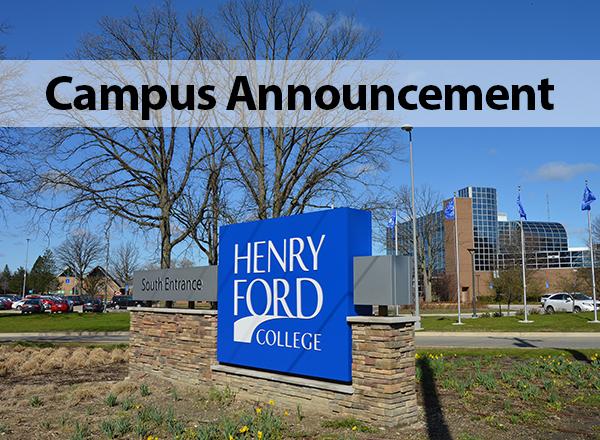 Photo of campus, Campus Announcement overlay