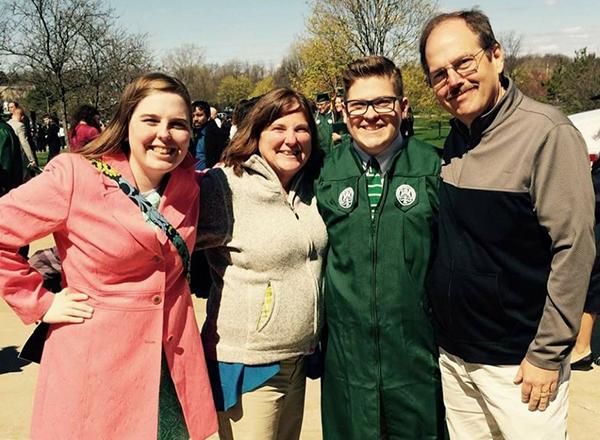 Robey family at a graduation ceremony