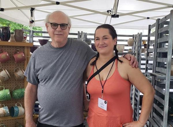 A photo of Steve Glazer (left) with Erin Hoekzema.