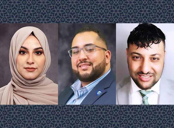 Portraits of Shareefa Albanna, Saif Alsenad, and Dr. Tareq Ramadan.