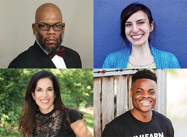 A "Brady Bunch" grid of the 4 speakers. 