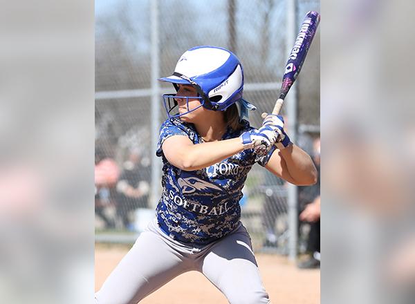 photo of HFC softball player at bat