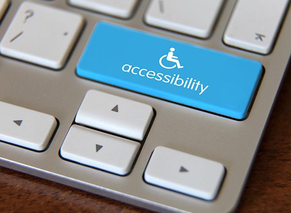 Computer keyboard with "accessibility" key