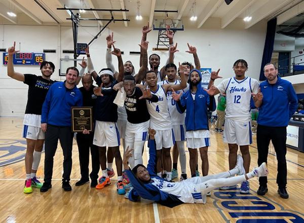 Men's basketball team after winning the championship.