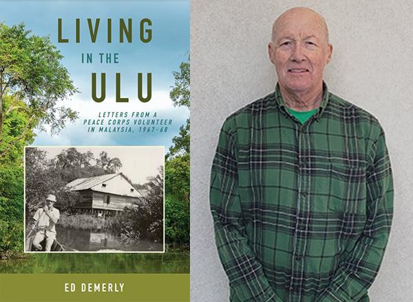 Split image with a book cover and Ed Demerly's photo. 