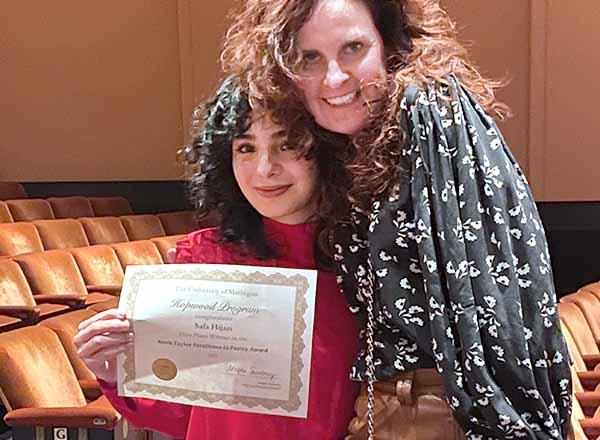 HFC alumna Safa Hijazi and faculty Ruth Ann Schmitt.