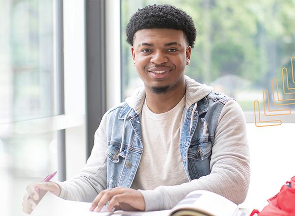 Image of a student studying