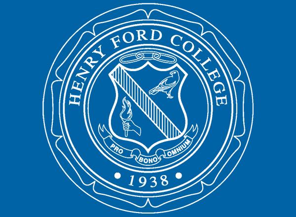 Henry Ford College seal on blue field