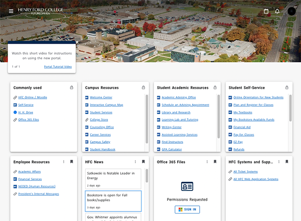 Image of new portal after login.
