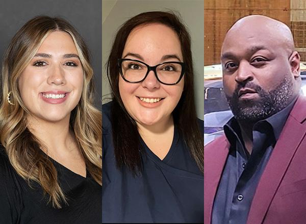 HFC ophthalmology alumni, left to right, Kristen L. Cavazos, Rachel Jones, and Eric Smith