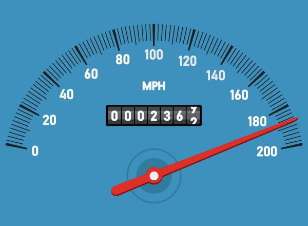 A decorative iIllustration of an odometer.
