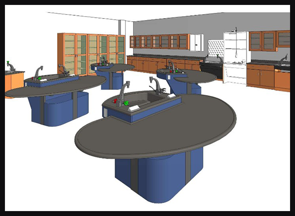 Computer illustration of the HFEC science lab.