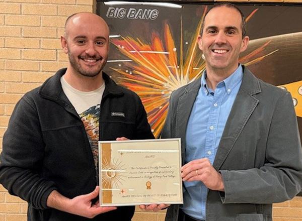 Hussein Sobh and Dr. Greg Karapetian with certificate.