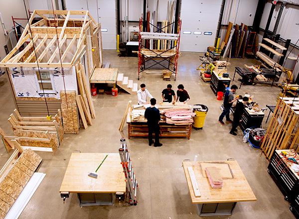 Tiny home construction area.