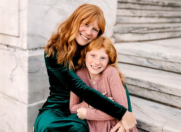 Photo of HFC nursing student Shalyn Connolly pictured here with her daughter.