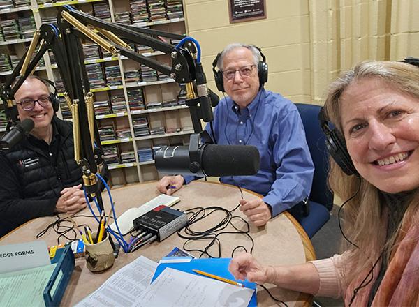 WHFR’s first General Manager Richard Piet, WHFR founder/retired Station Advisor Jay Korinek, and WHFR General Manager Susan McGraw.  