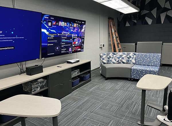 Seating and gaming areas