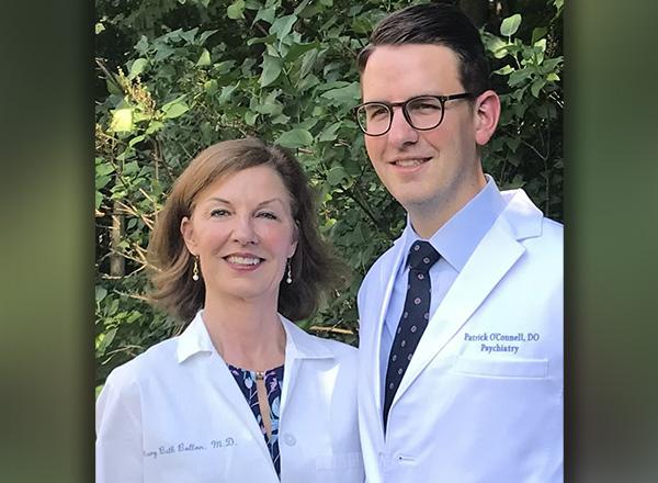 HFC alumna Dr. Mary Beth Bolton and her son, Dr. Patrick O'Connell. 