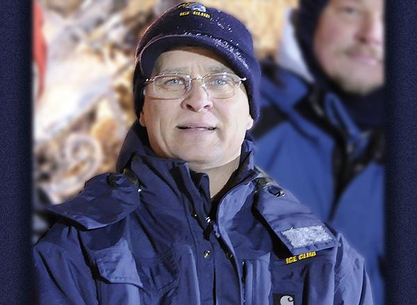 Chef Richard Teeple in ice carving gear.