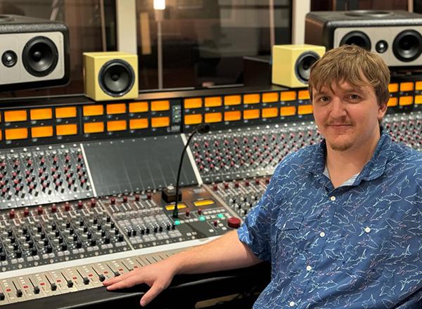 Erik Hose with recording equipment.