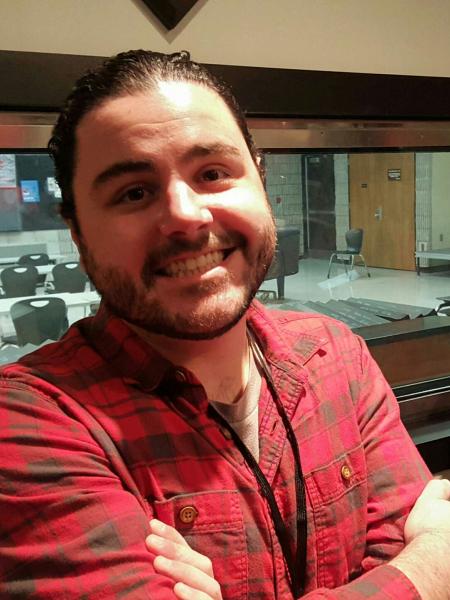 Recording Studio instructor Bryan Beeler in the HFC recording studio control room.