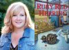 A head shot of Tracy Gardner next to the cover of her novel, "Ruby Red Herring"