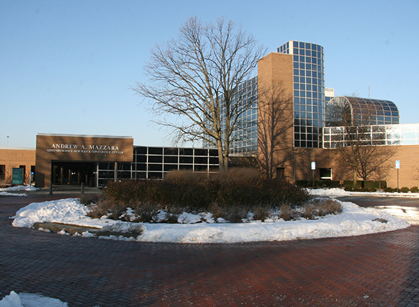 Winter shot of HFC campus