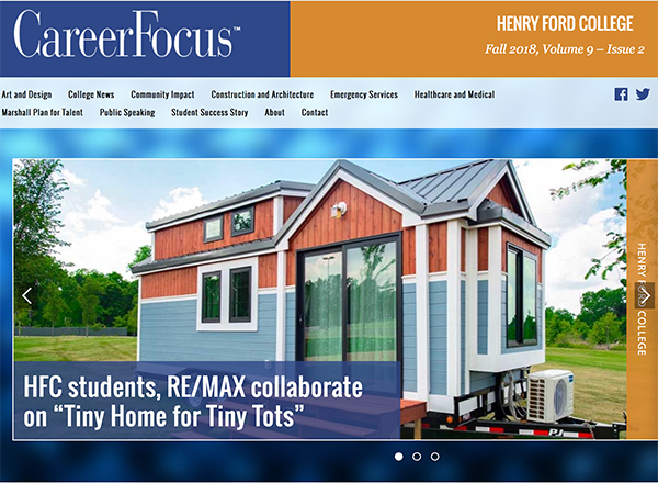 Screenshot of Fall Career Focus home page