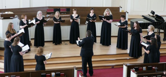 HFC's women's choral ensemble Renaissance Voices performing in the Dearborn community. 