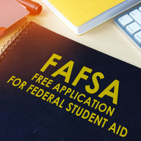 Notebook with title "FAFSA Free Application for Federal Student Aid"